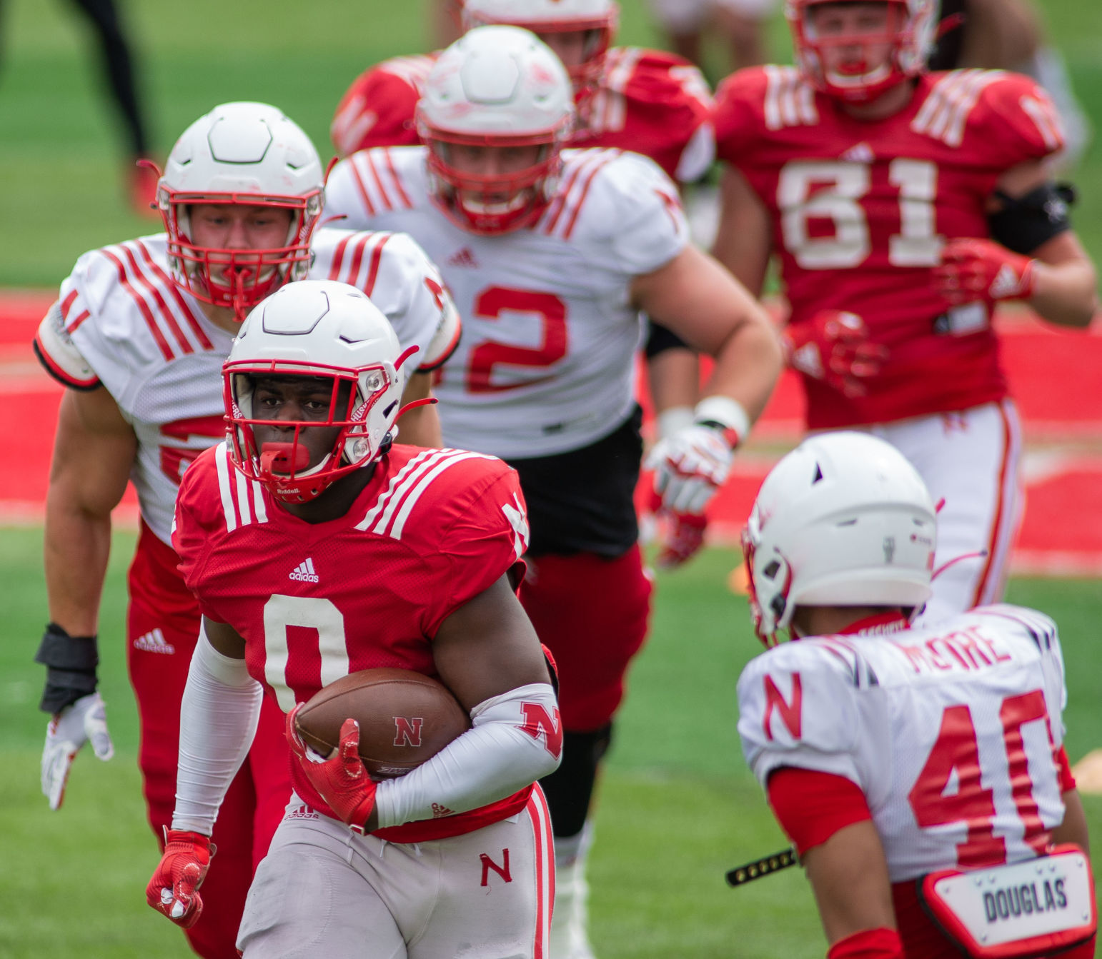 Nebraska football practice, 4.17